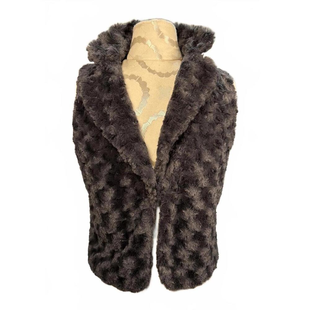 Women's Dark Gray Faux Fur Vest- XS